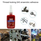 Винтовой Клей 50 мл 1 шт., блокирующий агент резьбы, анаэробный клей 243, клей, устойчивость к маслам, быстрая закрепка для всех видов металлических резьб