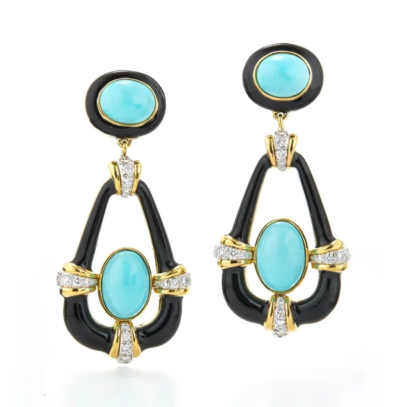 

New Design Teardrop Pierciing Earrings Elegant Boho Stud Earrings Women Pendant Wedding Party Drop Earrings Accessories