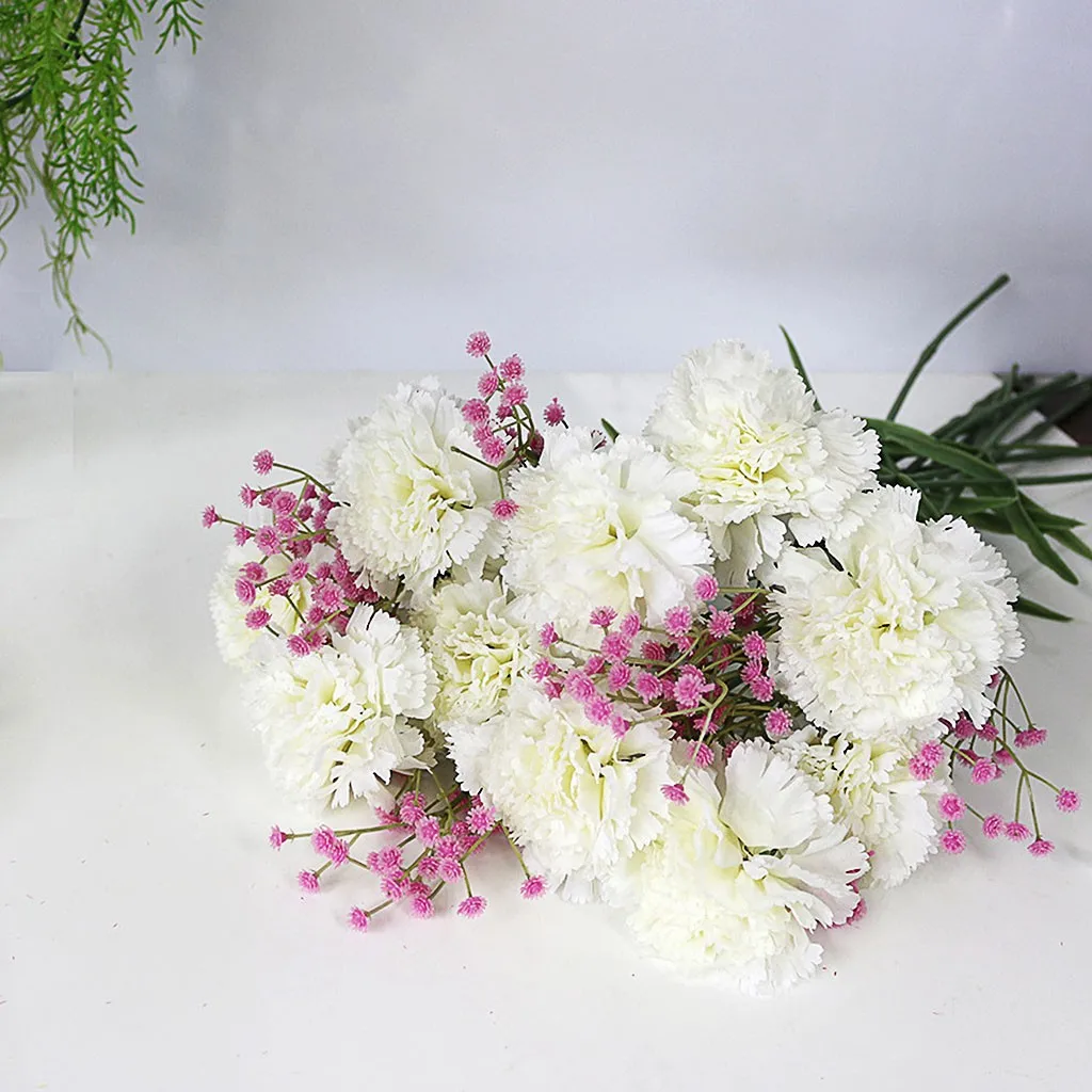 Искусственные гвоздики Шелковый цветок Свадебная Гортензия дом Матери/День