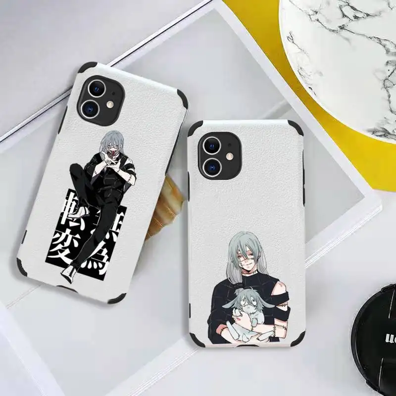 

Anime Jujutsu Kaisen Mahito Phone Case Lambskin Leather For iphone 12 11 8 7 6 XR X XS PLUS MINI PLUS PRO MAX Shockproof