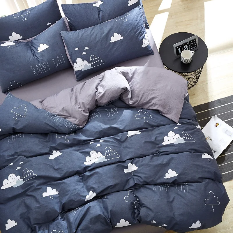 1 шт. постельные принадлежности 100% хлопок AB боковая печать пододеяльник для