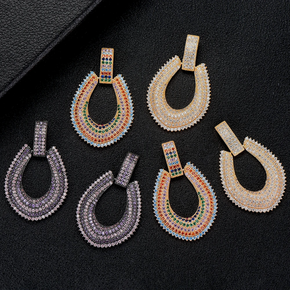 

LARRAURI 2020 новые роскошные серьги с кубическим цирконием ААА трендовые африканские Висячие серьги для женщин модные ювелирные изделия