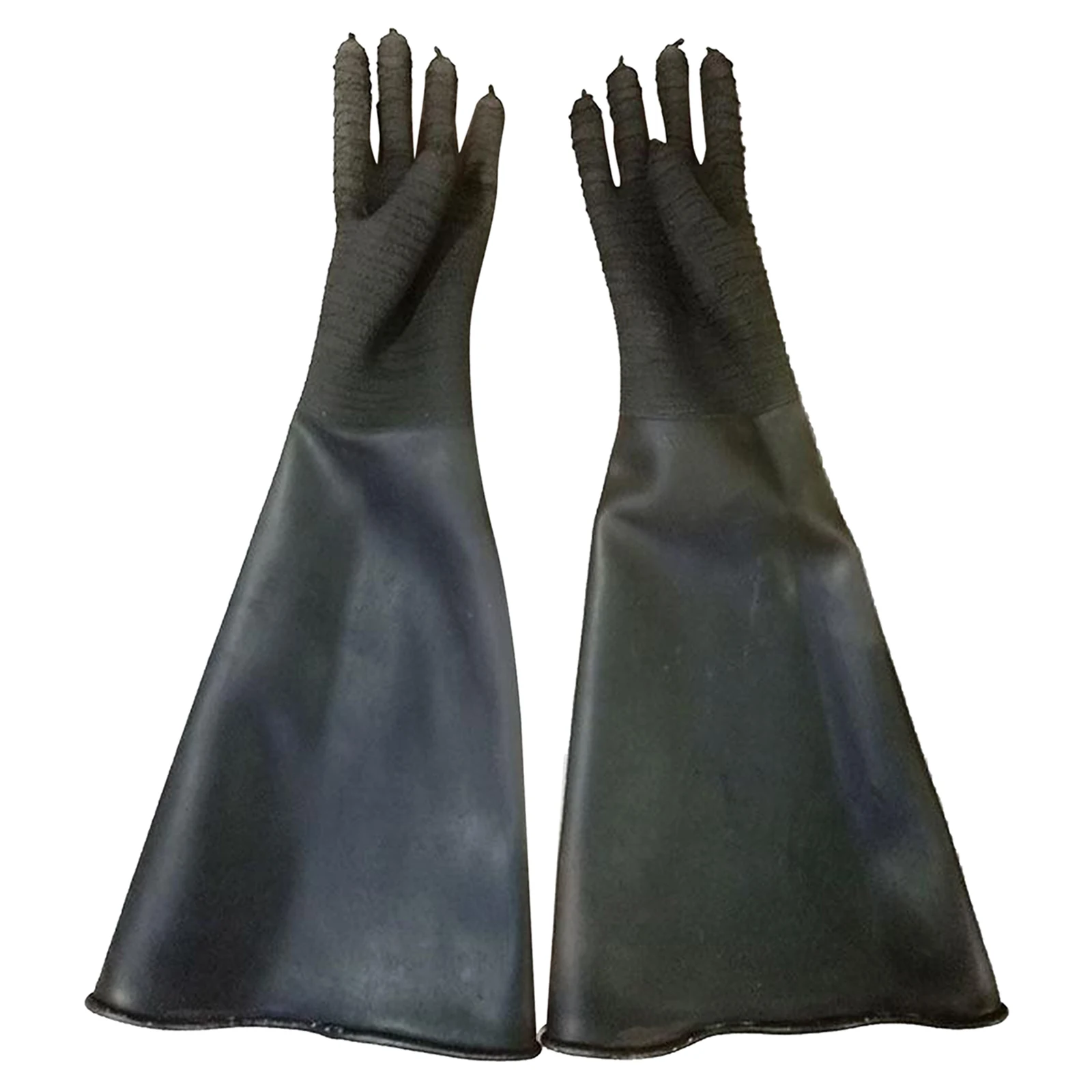 

Protective Gloves Long Sleeve Neoprene Rubber Sandblasting Blast Gloves Black