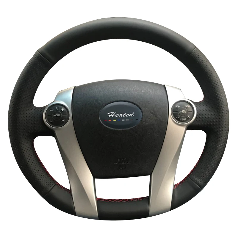 Чехол на руль из натуральной кожи для Toyota Prius 2009 2015 Aqua 2014 оплетка руль|leather steering wheel