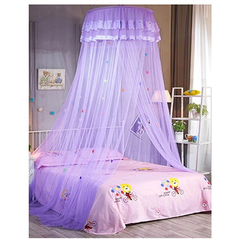 Топ! детская элегантная Тюлевая кровать балдахин сетчатый навес круглой формы