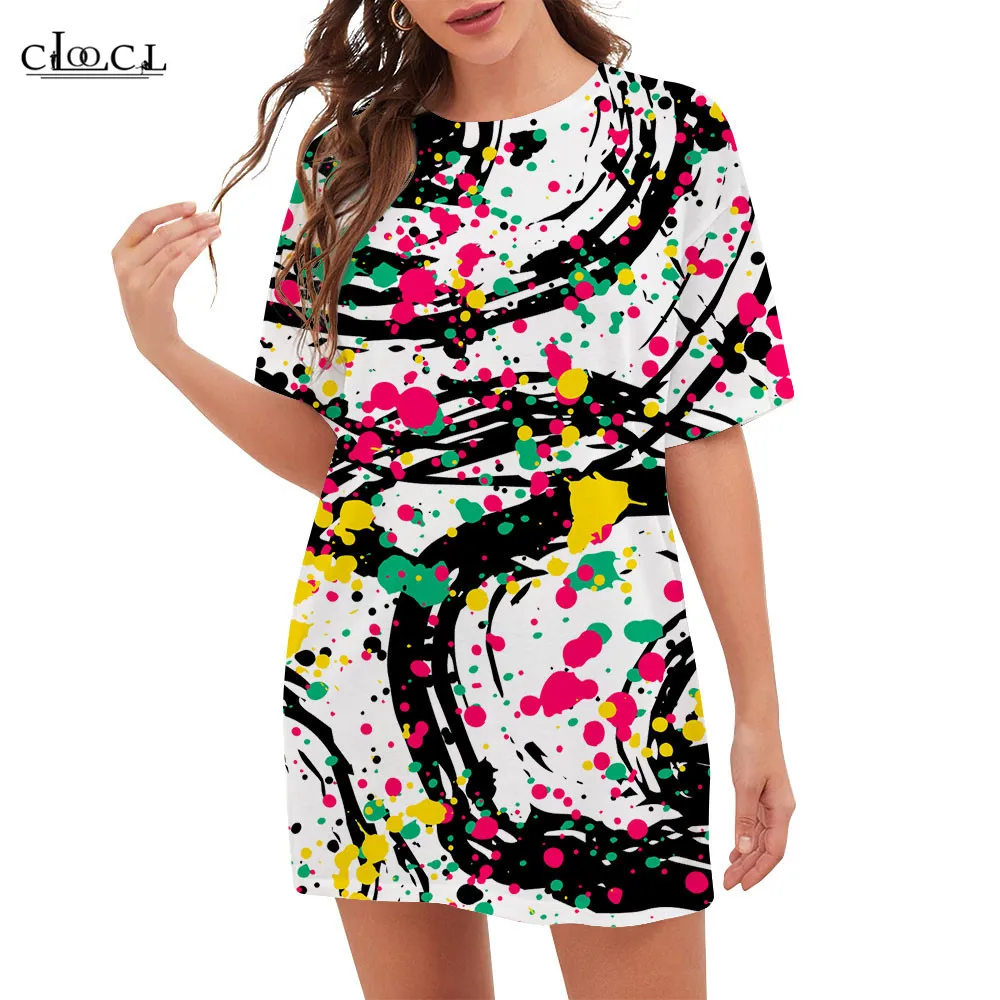 

CLOOCL Letter Printed Women's T-shirts Ladies Round Neck Short Sleeve Women T shirts Harajuku Style Woman Tops