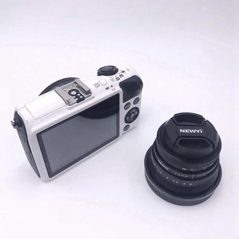 Объектив NEWYI 35 мм F/1 6 ручной фокус MF Prime для Canon EOS M M2 M3 M5 M6 M10 M100 черный и Sony|Крышки