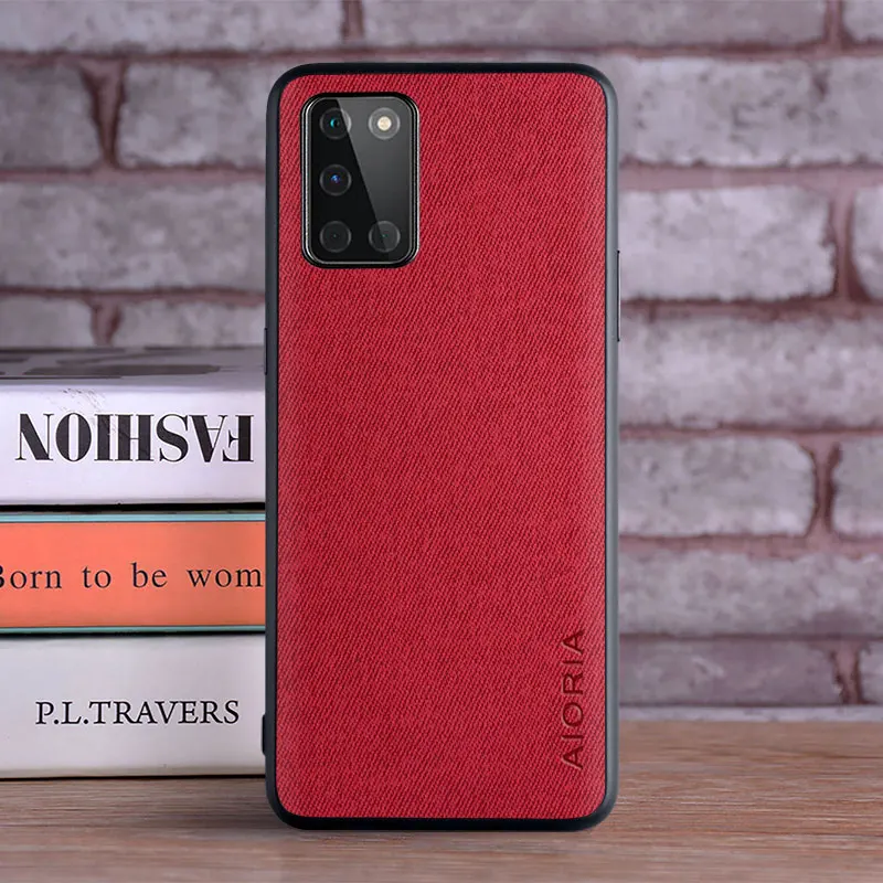 case for oneplus 8t coque luxury textile leather skin soft tpu hard phone cover for oneplus 8t case free global shipping