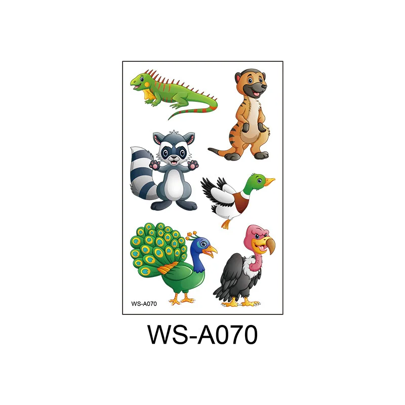 10 шт. животные джунглей тату наклейки восхитительный зоопарк животное боди арт