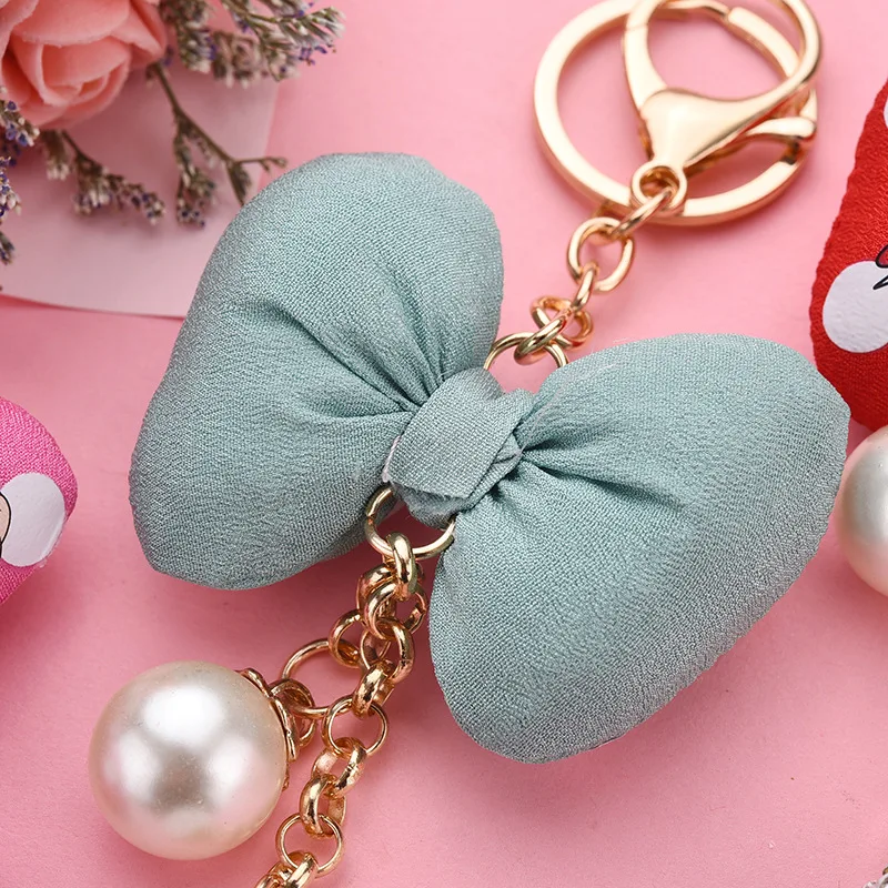 Disney Микки и Минни Маус брелки для ключей с бантом цепочка Porte Clef сумкой женщин кольцо держатель аксессуары