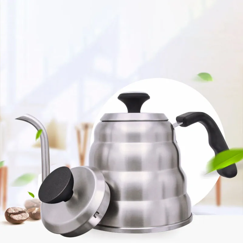 Кофейник с гусиной шеей чайник термометром кофейный капельный из нержавеющей