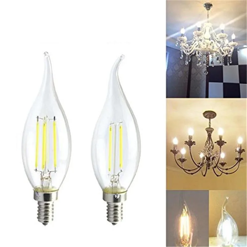 

LED Edison Bulb 4W 6W 8W C35L Led Filament Light Bulb E27 E14 C35 Candle Lamp 220-240V Lampada Replace 40w 60w 80w halogen bulb