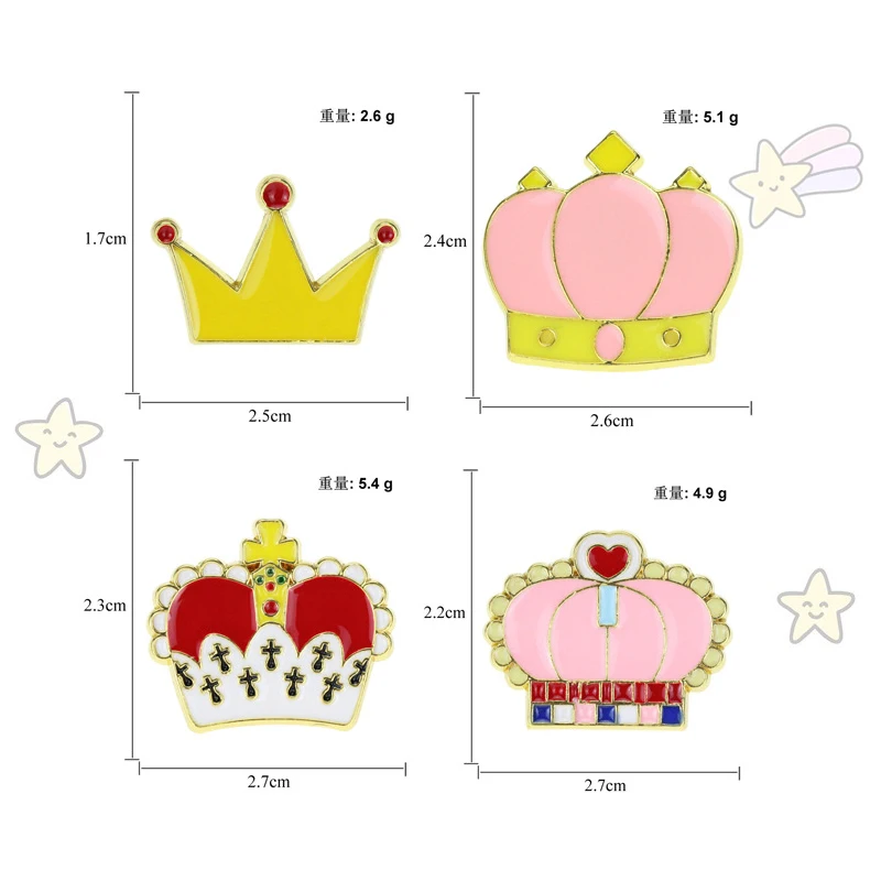 Эмалированные булавки в форме короны искусственная кожа булавка для лацкана