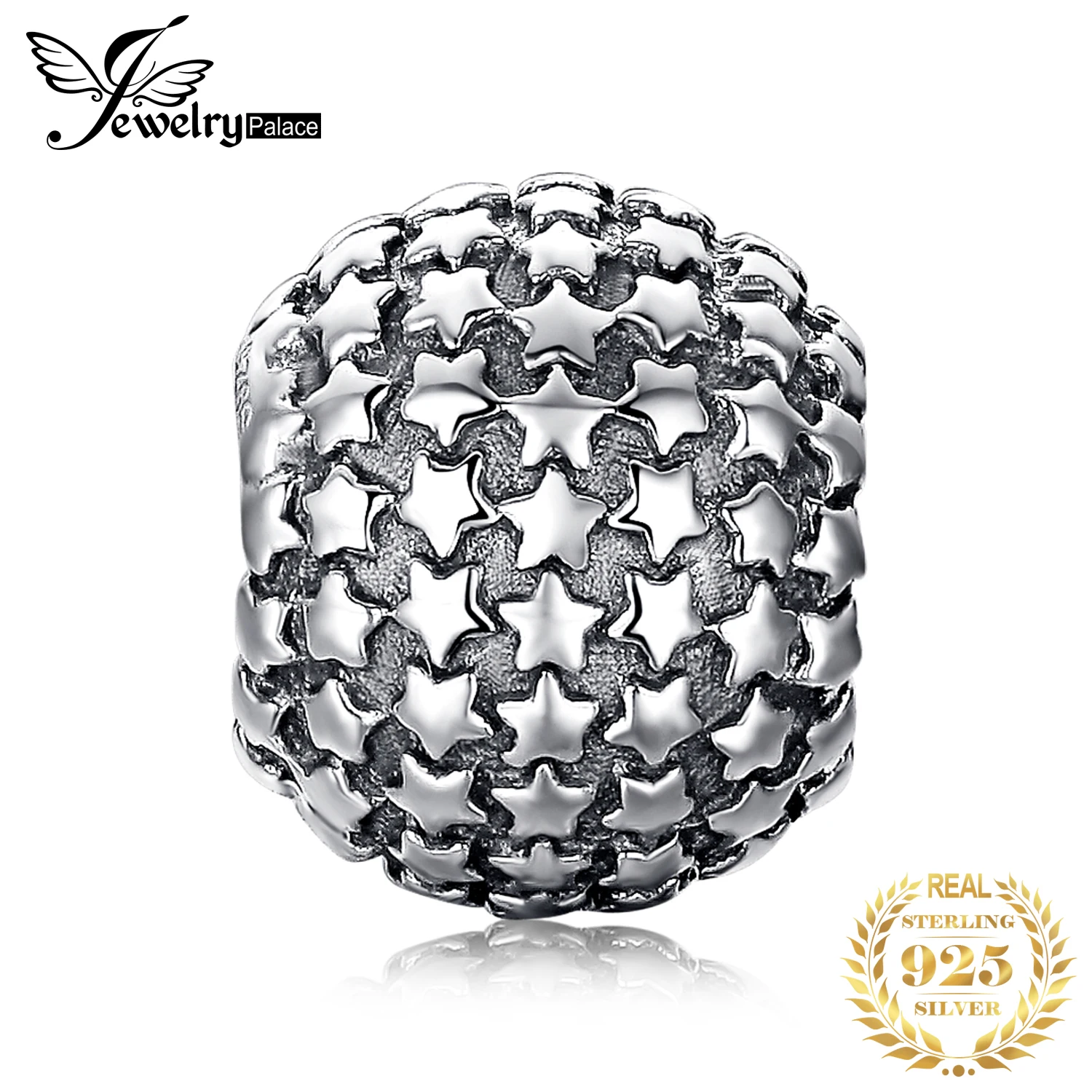 JewelryPalace Винтаж 925 пробы серебро Проложить звезда очарование бисером Fit Браслеты