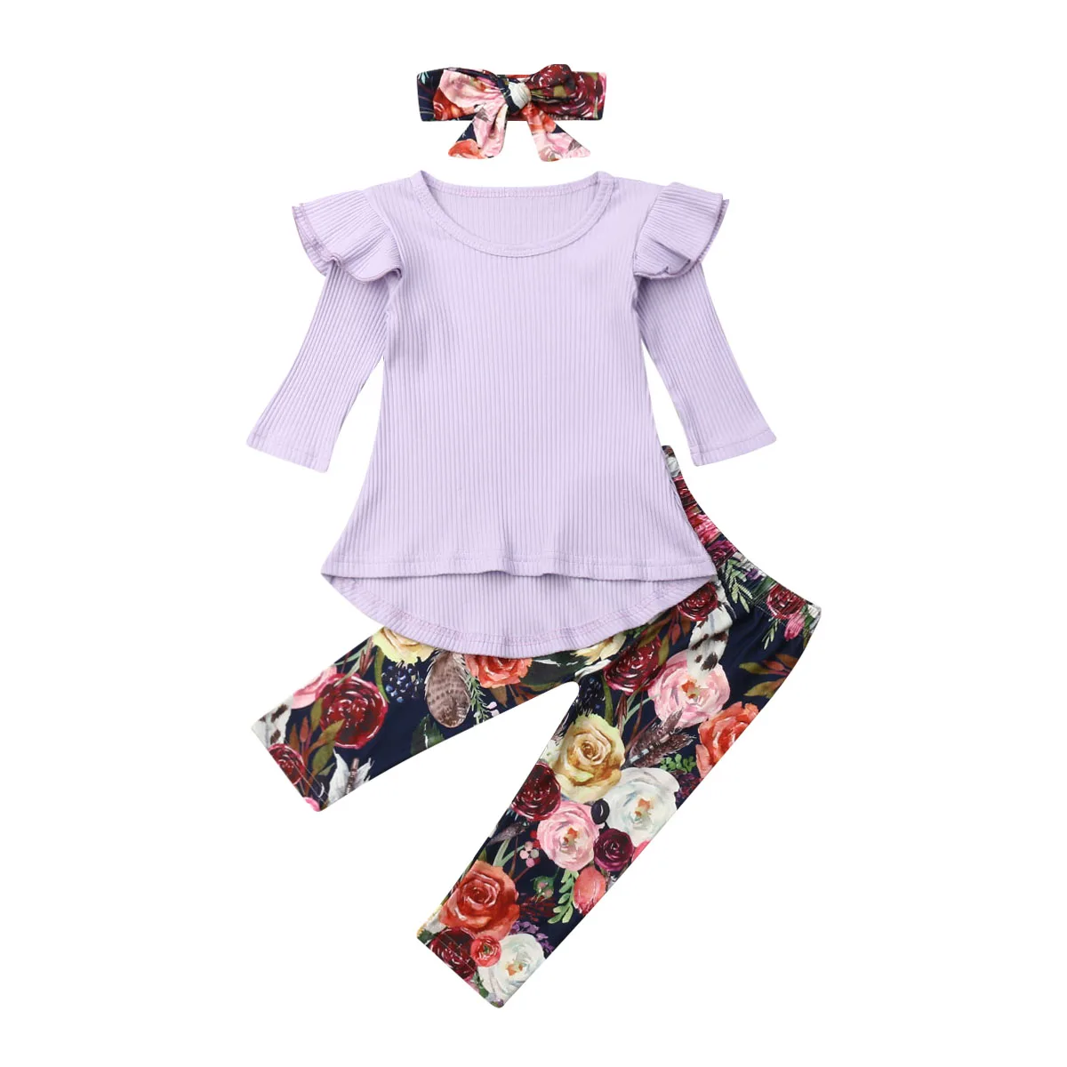 Одежда для маленьких девочек одежда из 3 предметов платье с длинными рукавами и