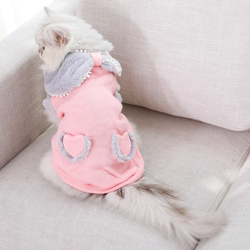 Теплая одежда для домашних животных Hoopet кошек на осень и зиму свитер маленького