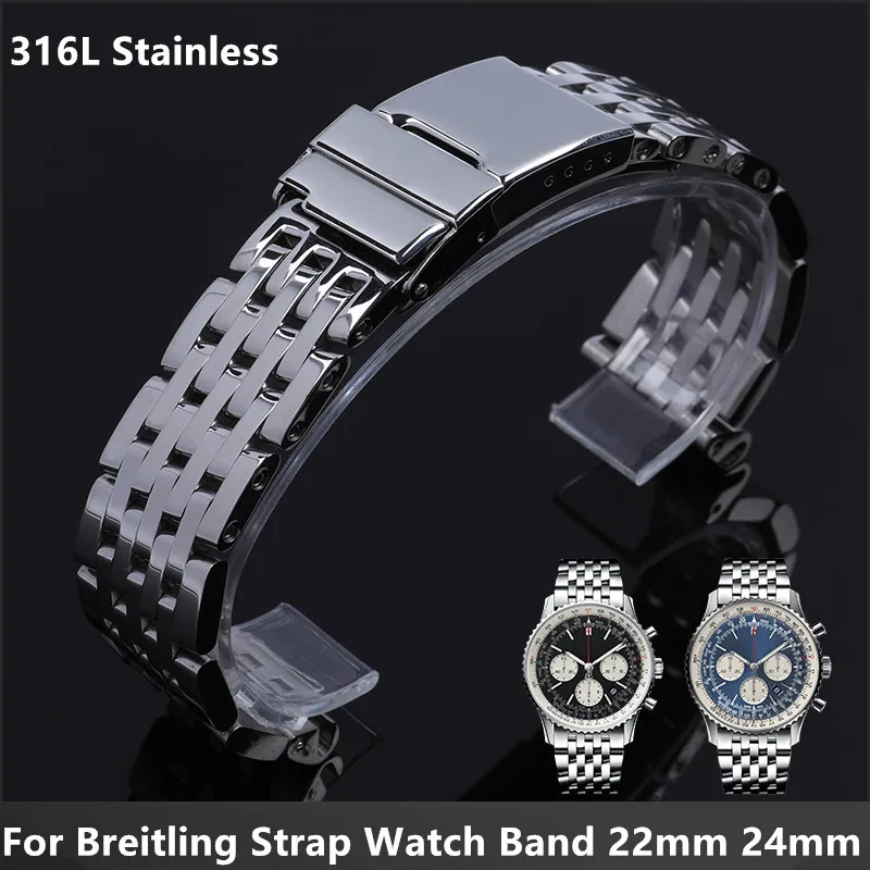 Браслет из нержавеющей стали для часов 22 мм 24 | Наручные часы