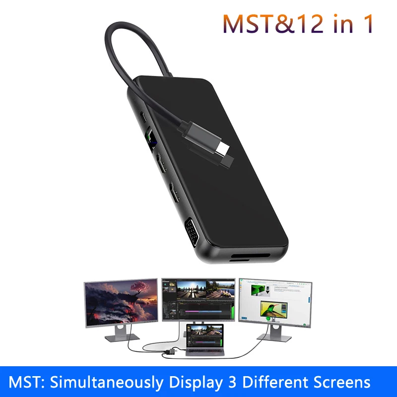 MST USB C ноутбук док станция 3 0 VGA RJ45 PD совместимому с HDMI концентратор для ноутбука