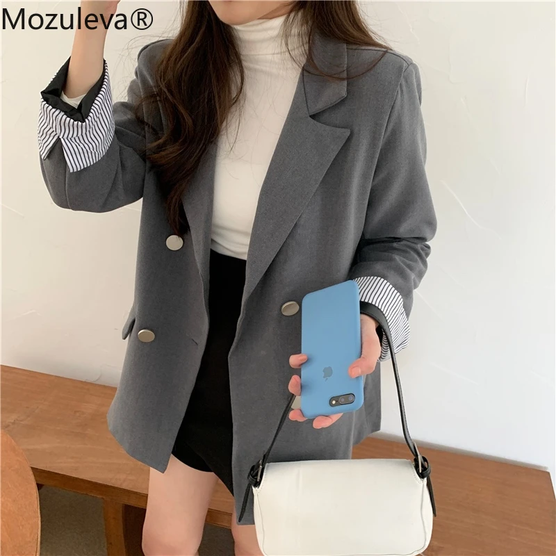 Женский офисный Блейзер Mozuleva двубортный пиджак свободного кроя с карманами