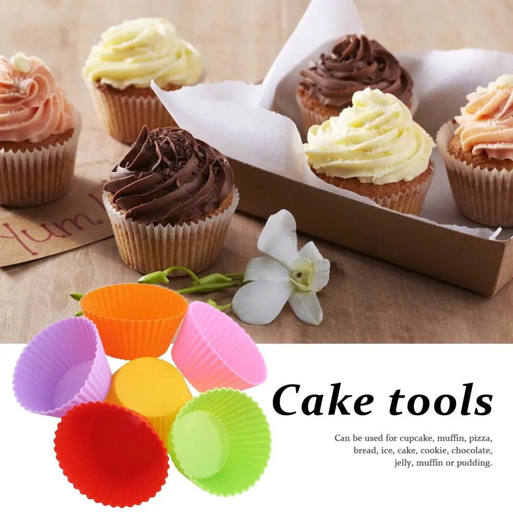 12 шт круглая форма силиконовый торт Маффин лайнер для шоколадного кекса выпечки