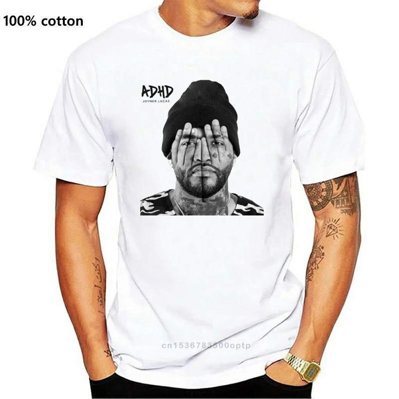 

Новинка, футболка Joyner Lucas для работы с демоном, белая, размер S-3Xl Чистый хлопок Футболка