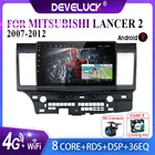Автомагнитола для Mitsubishi Lancer 2007-2012, стерео-система на Android 9,0, 4G NET + Wi-Fi, 2 + 32 ГБ, с экраном 10 дюймов, с RDS, DSP, видеоплеером, типоразмер 2 Din