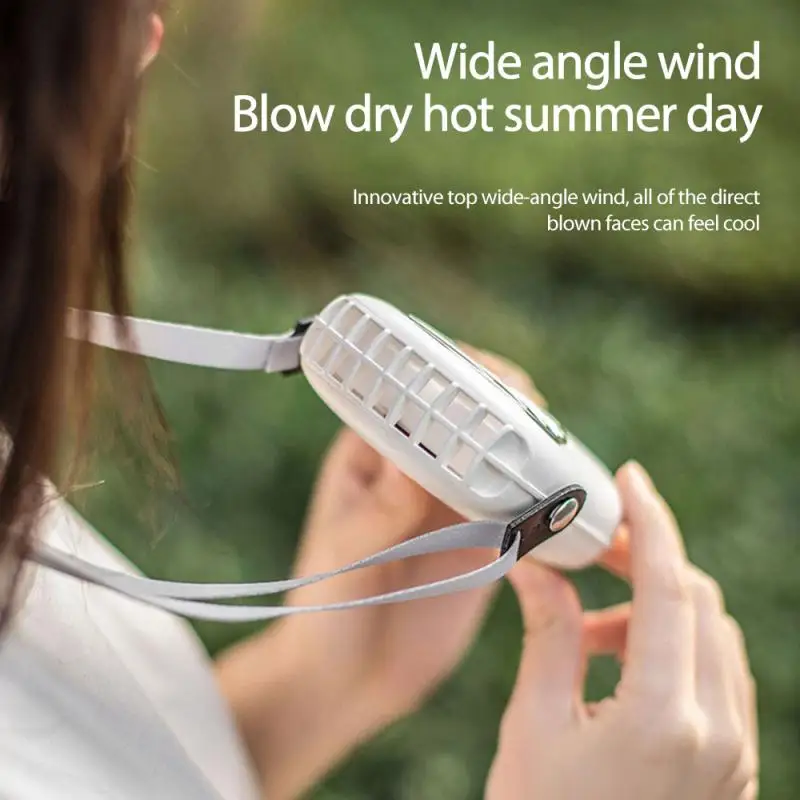 

Mini Portable Lazy Haning Neck Fan USB Rechargeable Mute Fans 3 Speed Adjustable Cooling Fan Summer Outdoor Air Cooler