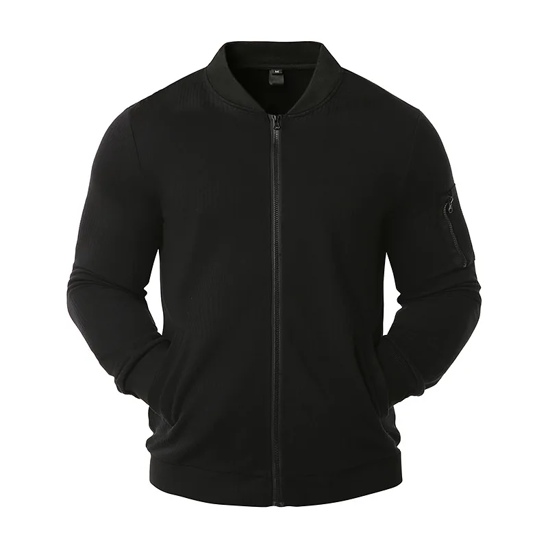 

New Hollow Bomber Jacket Men's Sleeve Zipper Decoration Tooling Jacket Color Matching Outdoor Sports Casual Men's Clothing