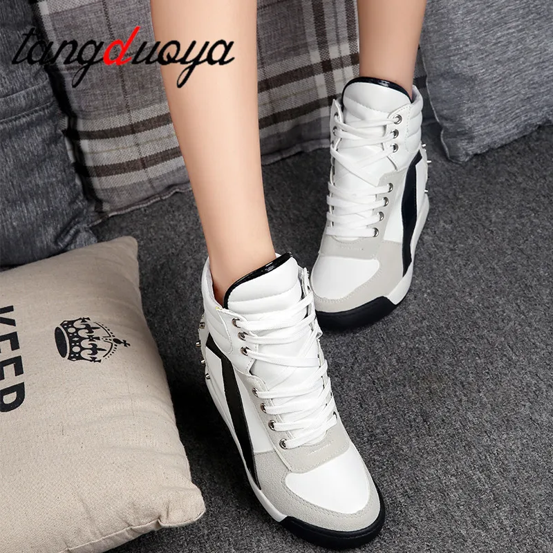 

Rivets shoes Height Increasing Womens Shoes Platform Sneakers Tenis Feminino white Shoes Women Zapatillas Mujer Sapato Feminino
