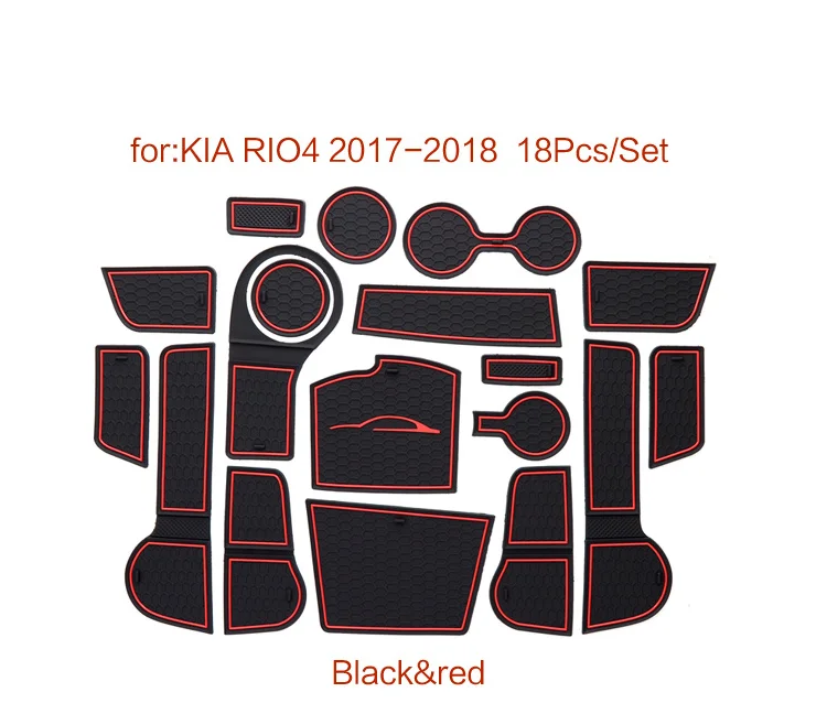 Противоскользящий коврик со слотами для ворот и чашки Kia Rio 4 X-Line RIO 2017 2018 2019 2020