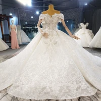embroidery lace wedding dress off shoulder 2021 new 3d flowers beading top ivory wedding gown women bridal dress lace up back
