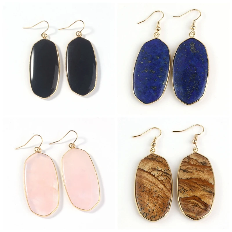 Классические большие серьги 2019 натуральная Подвеска из камня и хрусталя висячие