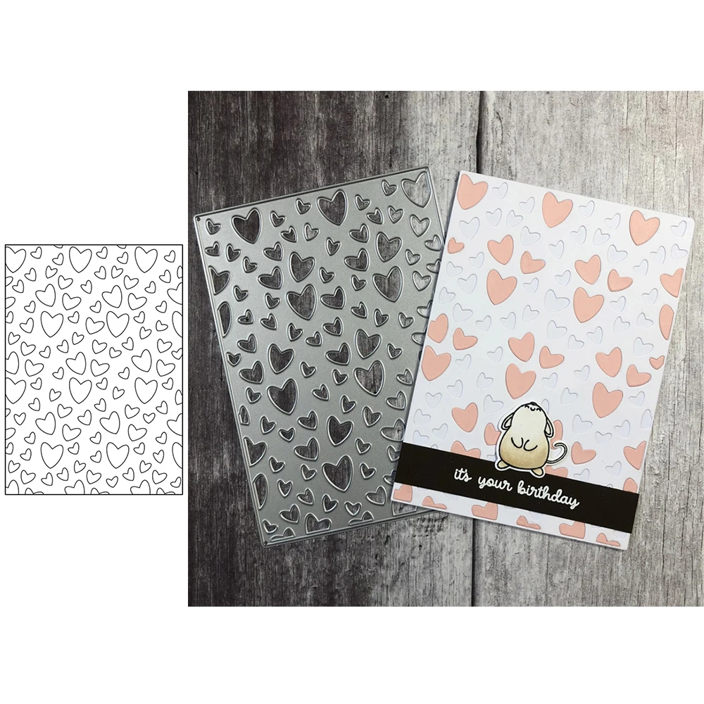 Heart Background Board Cutting Dies Metal Stencils for DIY Scrapbooking Photo Album Paper Cards Craft Decor New 2020 Die | Дом и сад