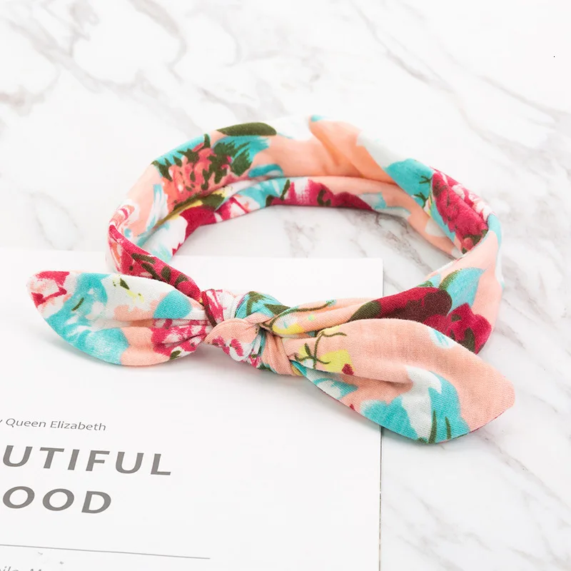 Повязка на голову в стиле бохо для новорожденных эластичная лента с бантом