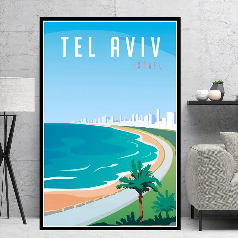 

World Travel City Landscape Taksim Tel Aviv Toronto Modern Painting Poster Prints Wall Art Pictures For Living Room Home Decor