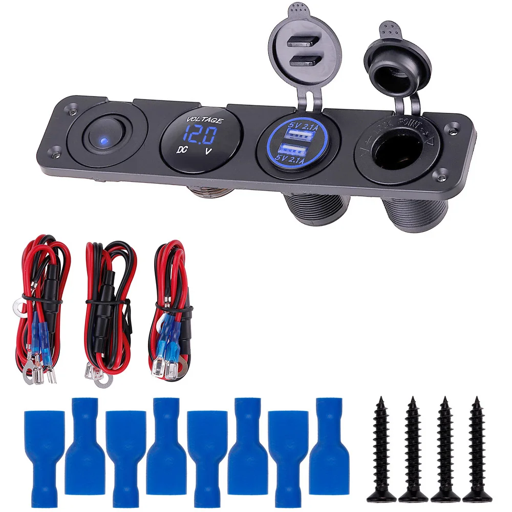 ПАНЕЛЬ ПЕРЕКЛЮЧАТЕЛЯ ВКЛ./ВЫКЛ. 4 2 А светодиодное зарядное устройство с двумя USB