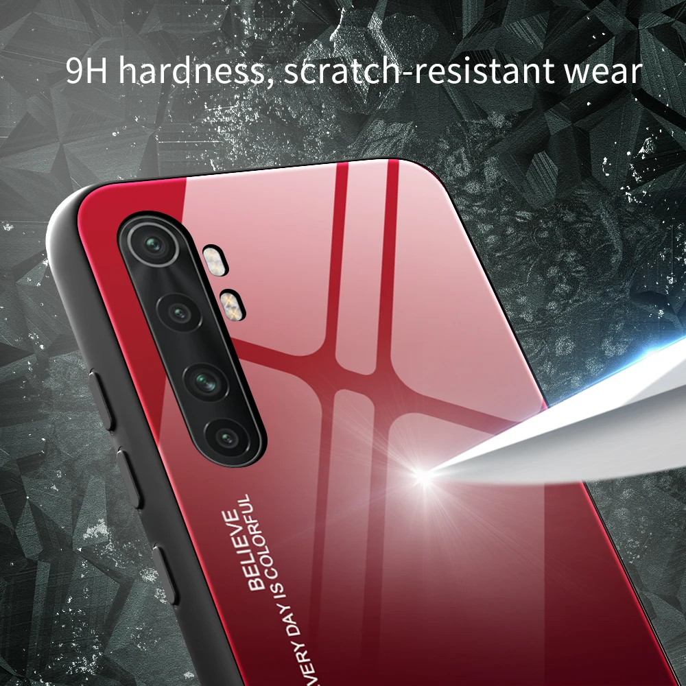 Чехол для Xiaomi Mi Note 10 Lite роскошный градиентный закаленное стекло силиконовая