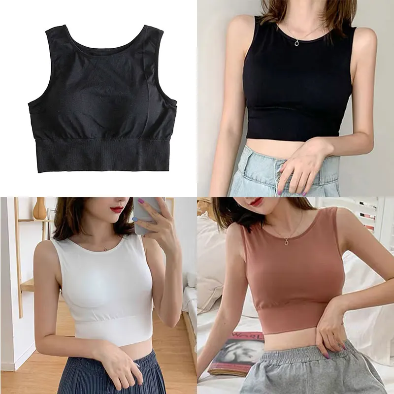 

Women Soft Underwear All-match Solid Color Sleeveless Camisole Sexy Lingerie Tops Padded Camisole Summer Women Tank Top