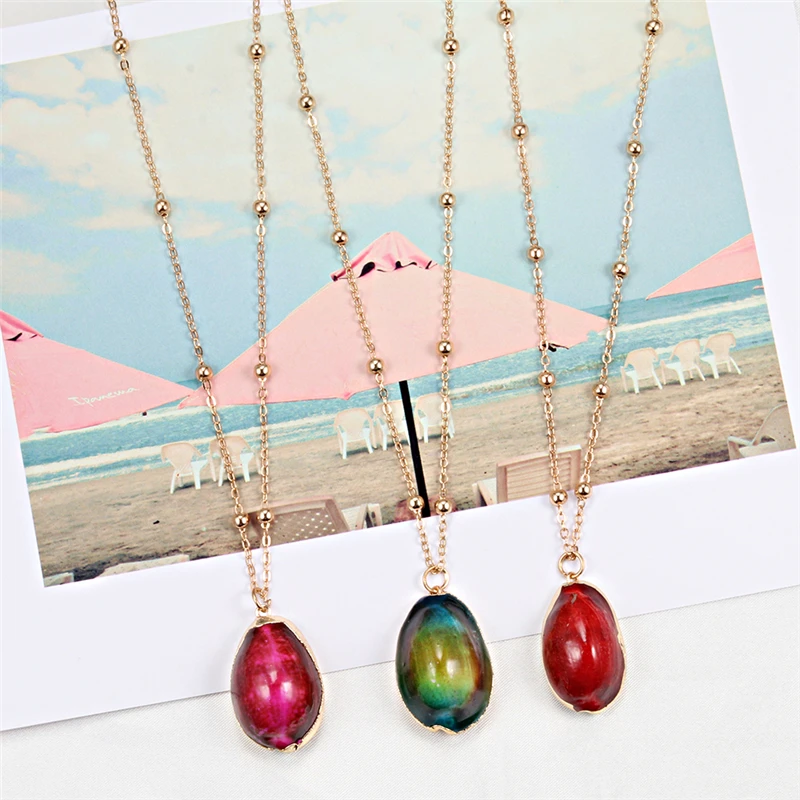 модный Богемное ожерелье с кулоном Каури Ракушка для женщинКолье чокерМода