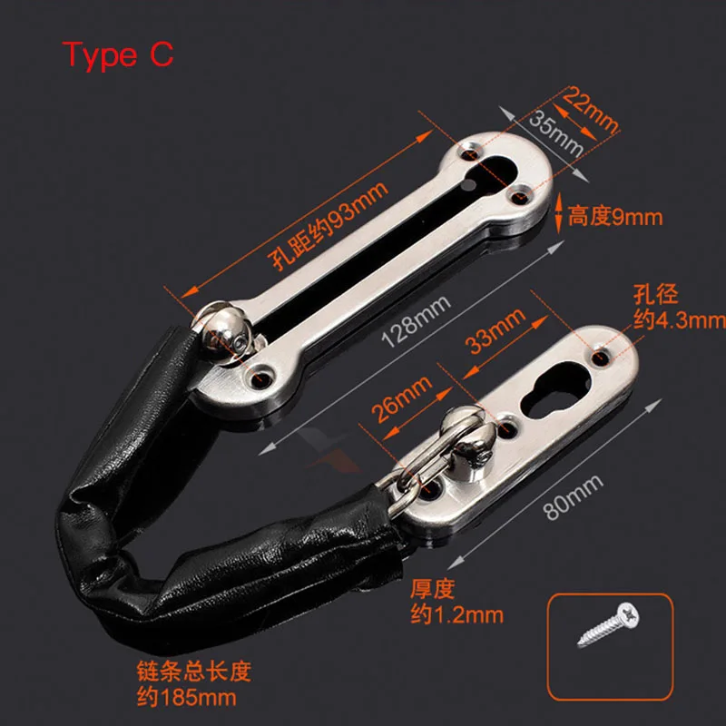 Нержавеющая сталь Дверная цепь замок замки для шкафов безопасность охранный DIY