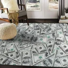 Декоративный ковер с изображением сто долларов, креативный художественный ковер для подростков, домашний коврик для гостиной, коврик для спальни