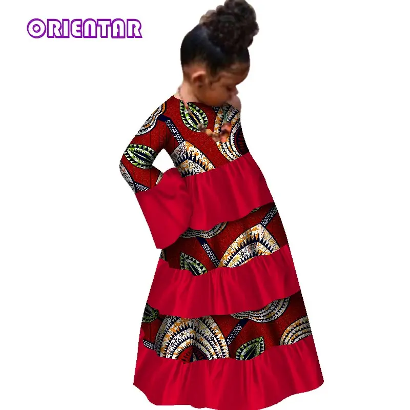 2 Детские длинные платья в африканском стиле для маленьких девочек; традиционные вечерние платья с расклешенными рукавами и принтом в африканском стиле; детская одежда; WYT209 - Цвет: 2