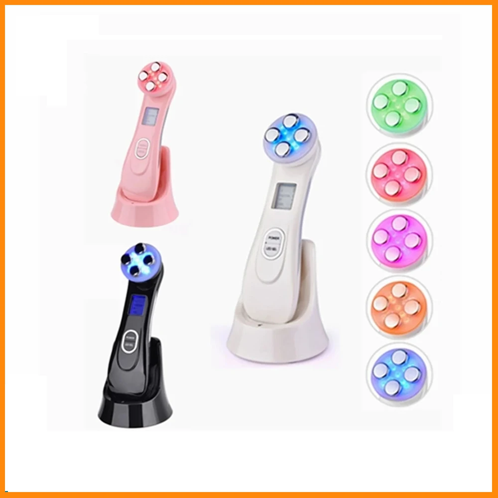 

5 in 1 LED Skin Tightening Mesotherapy Facial LED Photon Skin Rejuvenation Anti Aging RF EMS Beauty Skin Care Tool Face Massage