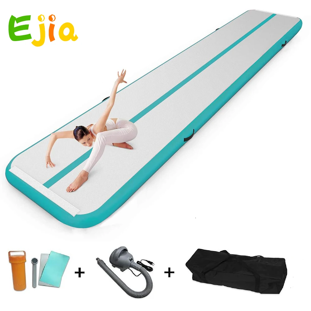 Скидка Надувной коврик для гимнастики, толщина 6 м/10/20 см, Воздушная дорожка с воздушным насосом для тренировок/гимнастики/пляжа/парка/домашнего ис...