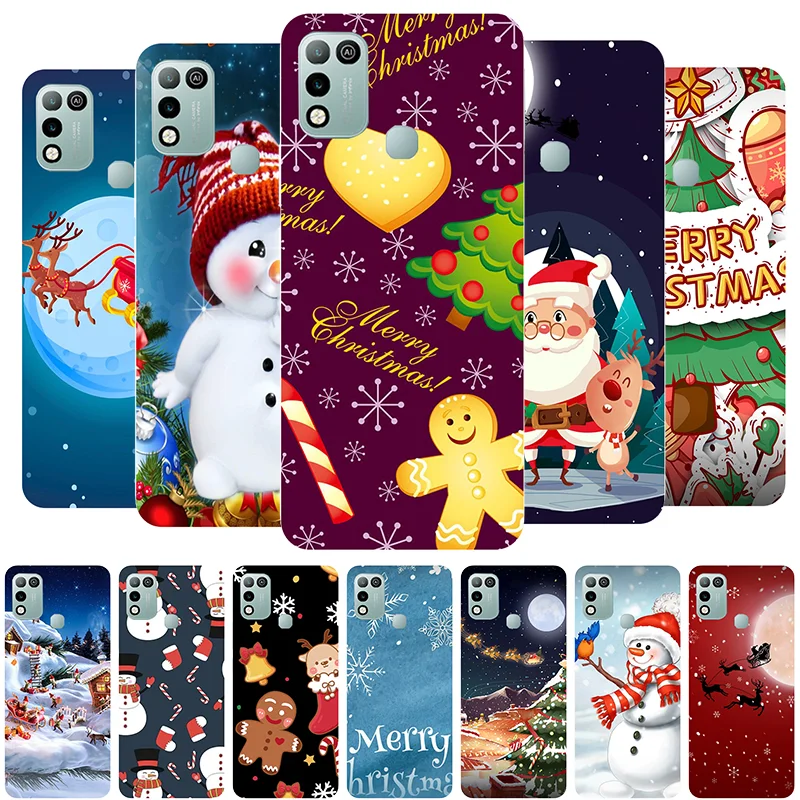 

Phone Case For Infinix Hot 10 Play Case Christmas Cute Silicone Cover For Infinix Hot10 Play X688C X688B Soft Case Hot 10Play