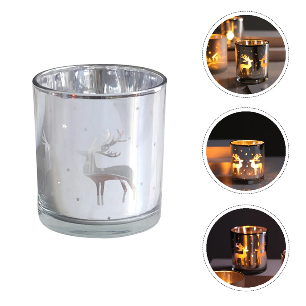 

1 Set 6Pcs Christmas Electroplated Candle Cups Aromatherapy Cups (Silver)