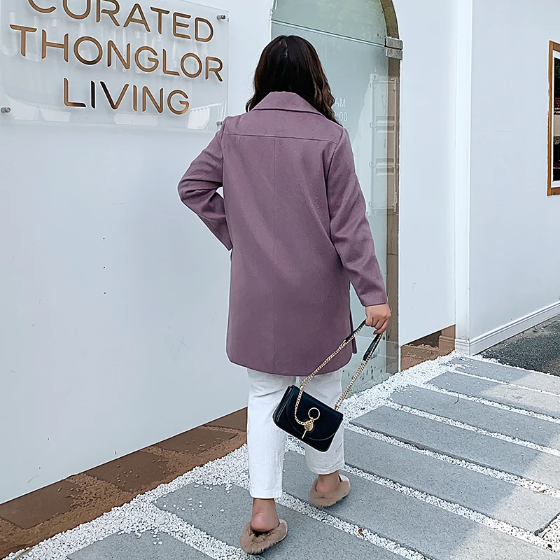 Женский шерстяной Тренч длинное пальто большого размера 5XL 6XL на осень/зиму