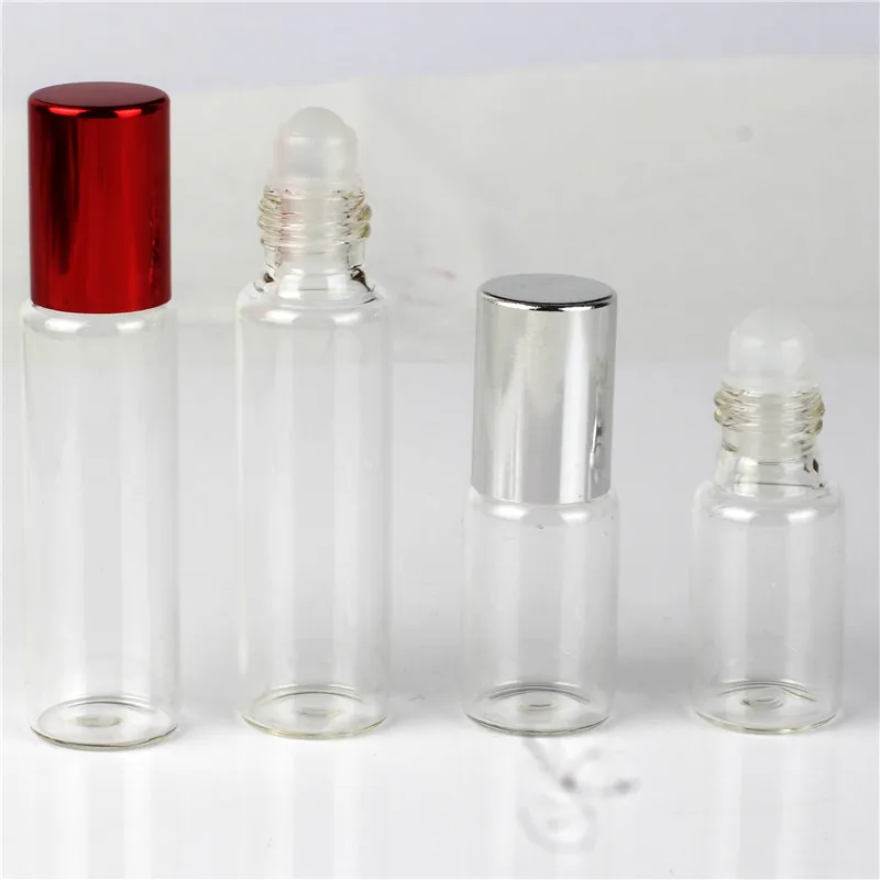 

12PCS 5ml 6 Colors Optional Mini Clear Glass Essential Oil Dispensing Bottle Empty Cosmetic Roll-on Bottle
