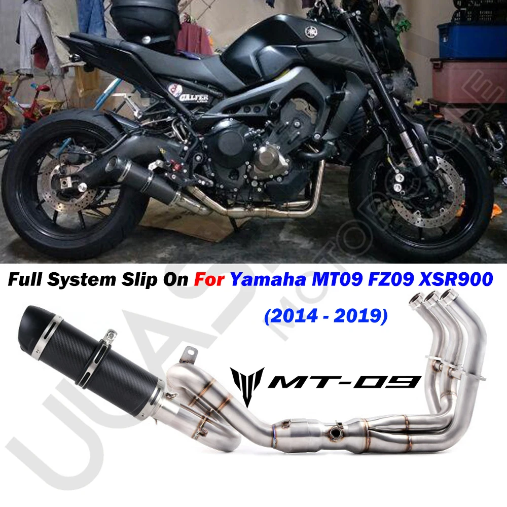 

Мотоцикл глушитель средней трубы полная система для Yamaha MT09 FZ09 2013 до 2020 MT-09 SP 2017 до 2020 XSR900 2016 до 2020