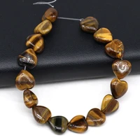 16pcs heart shape natural agates stone bead fine tiger eye stone loose beads fit women jewelry bracelets necklaces accessories